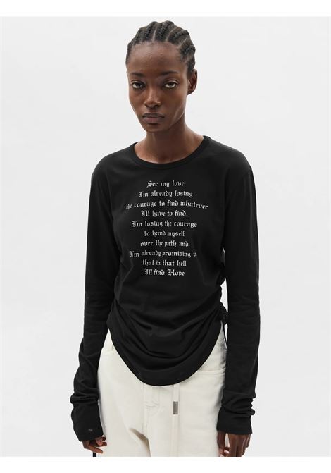 t-shirt do wrinkled cropped ls donna nera ANN DEMEULEMEESTER | B0013925 FA206099